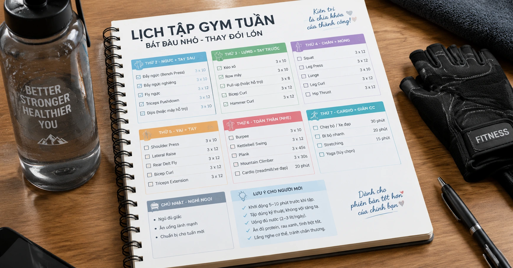 Lịch tập gym cho người mới nam hiệu quả và phù hợp - image 2